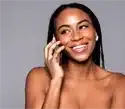 beautiful, sexy black woman on the phone