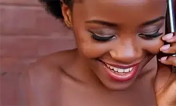 beautiful, sexy black woman on the phone